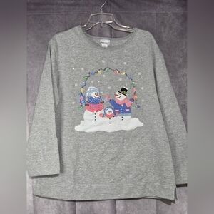 VTG Fashion Bug Sweatshirt sz 14/16W Snowman Holiday Christmas Snowflake EUC